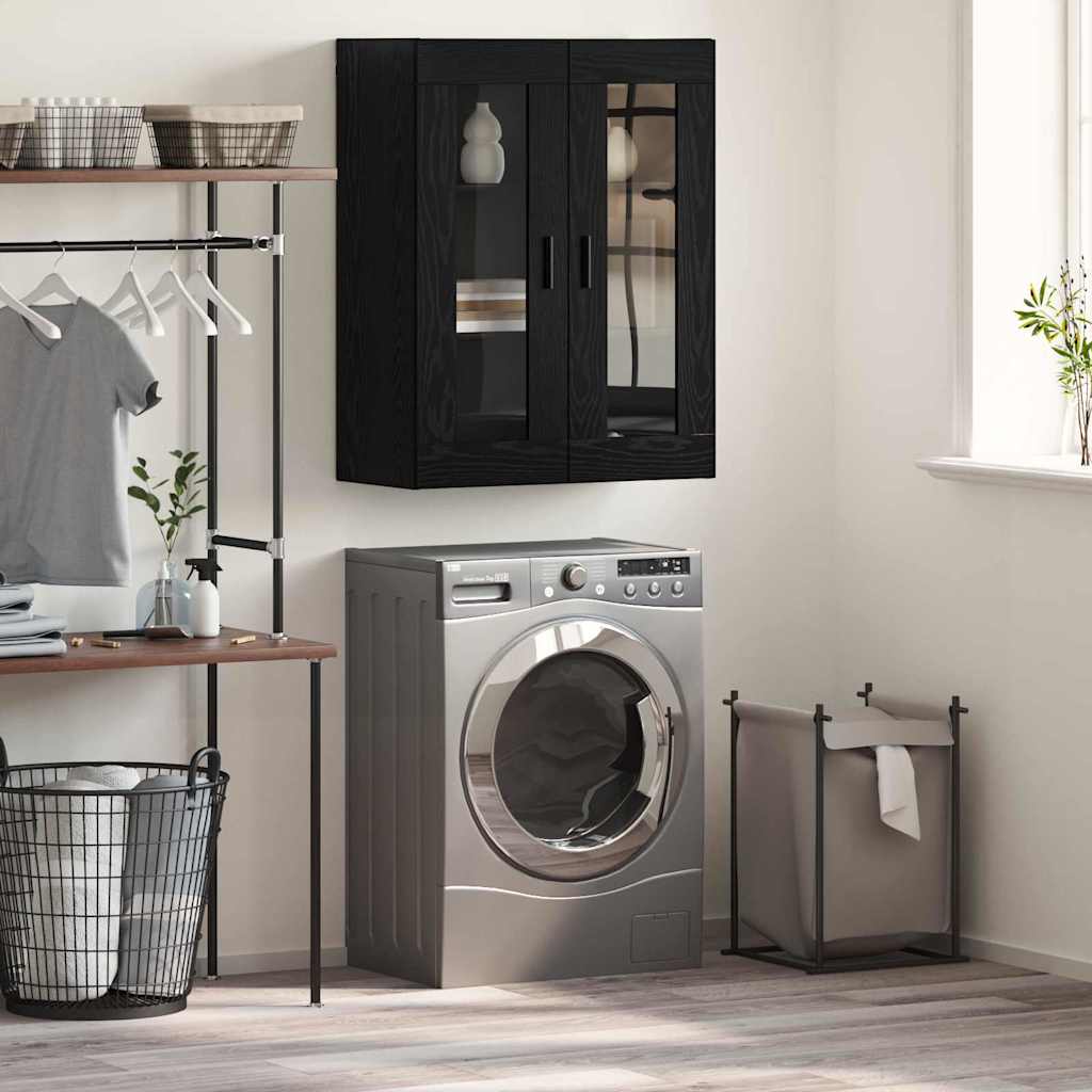 Wandschrank Schwarz 69,5 x 34 x 90 cm Holzwerkstoff