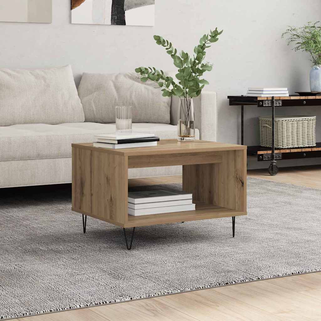 vidaXL Couchtisch Artisan-Eiche 60 x 50 x 40 cm Holzwerkstoff