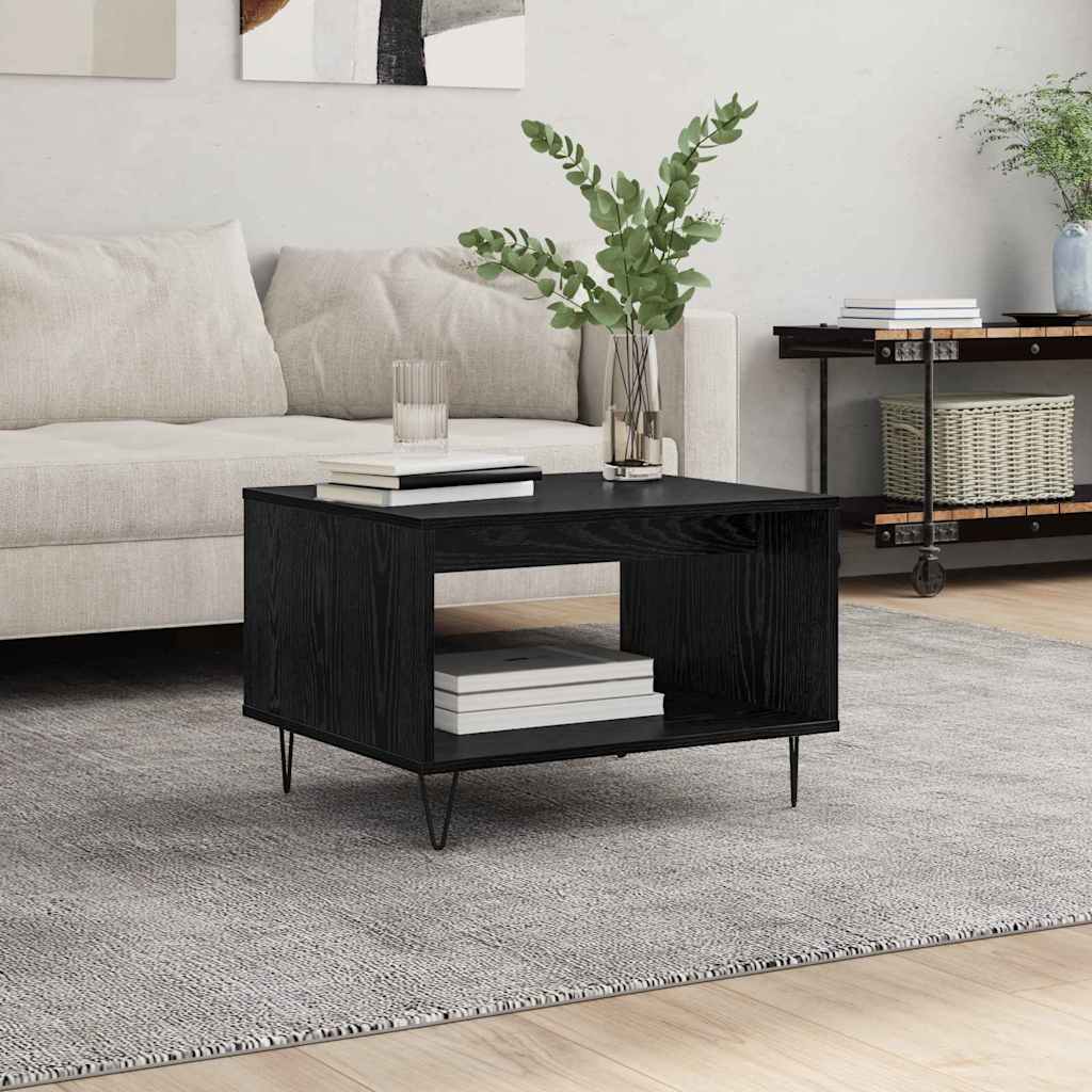 vidaXL Couchtisch Schwarz Eichen-Optik 60 x 50 x 40 cm Holzwerkstoff