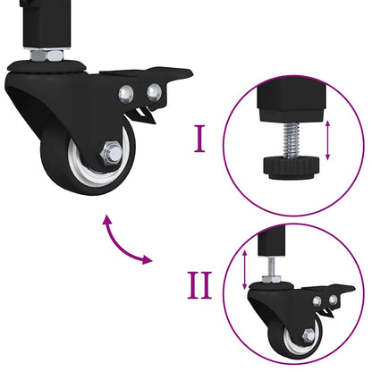 Küchentrolley Schwarz Eichen-Optik 70 x 30 x 82 cm
