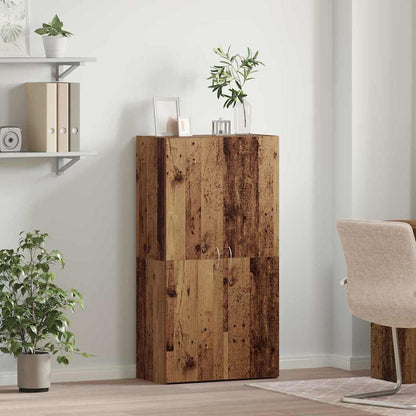 Büroschrank Schwarz Eichen-Optik 60 x 32 x 115 cm Holzwerkstoff