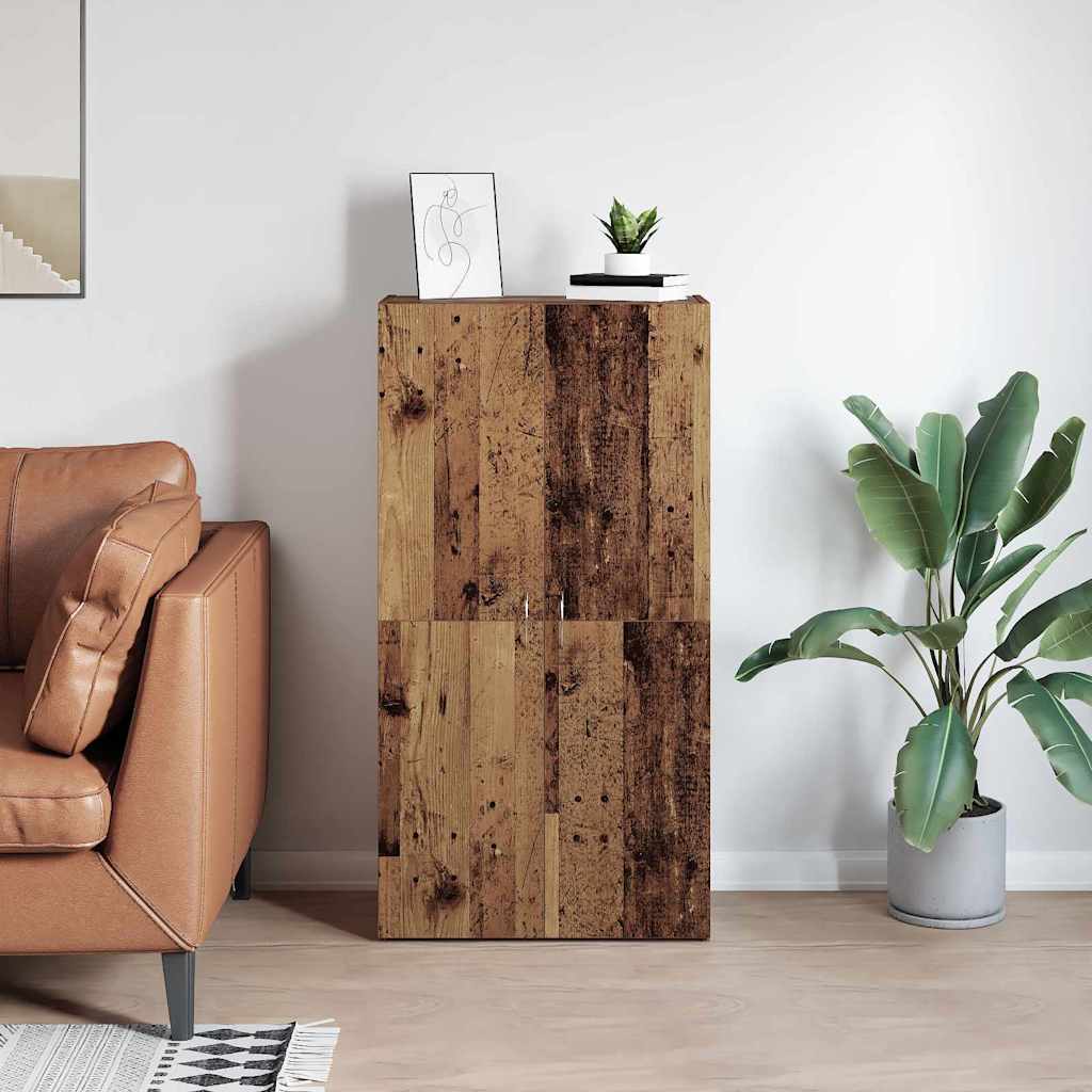 Büroschrank Schwarz Eichen-Optik 60 x 32 x 115 cm Holzwerkstoff