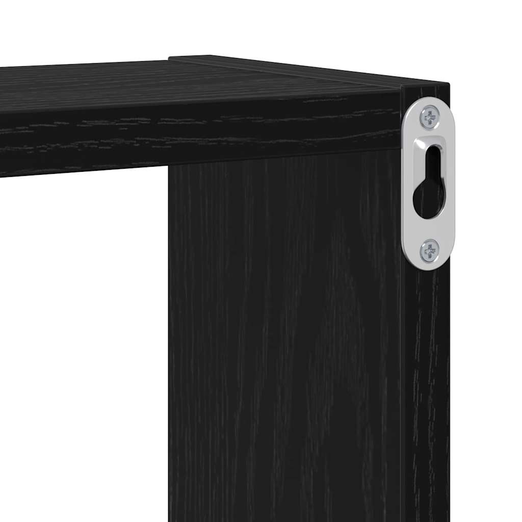 vidaXL Wandwürfel Schwarz Eichen-Optik 96 x 12 x 64 cm Holzwerkstoff