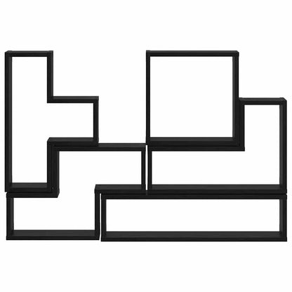 vidaXL Wandwürfel Schwarz Eichen-Optik 96 x 12 x 64 cm Holzwerkstoff