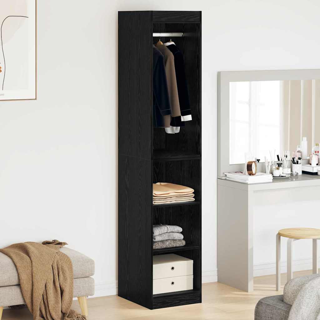 Kleiderschrank mit Regal Schwarz Eichen-Optik 41 x 48 x 102 cm