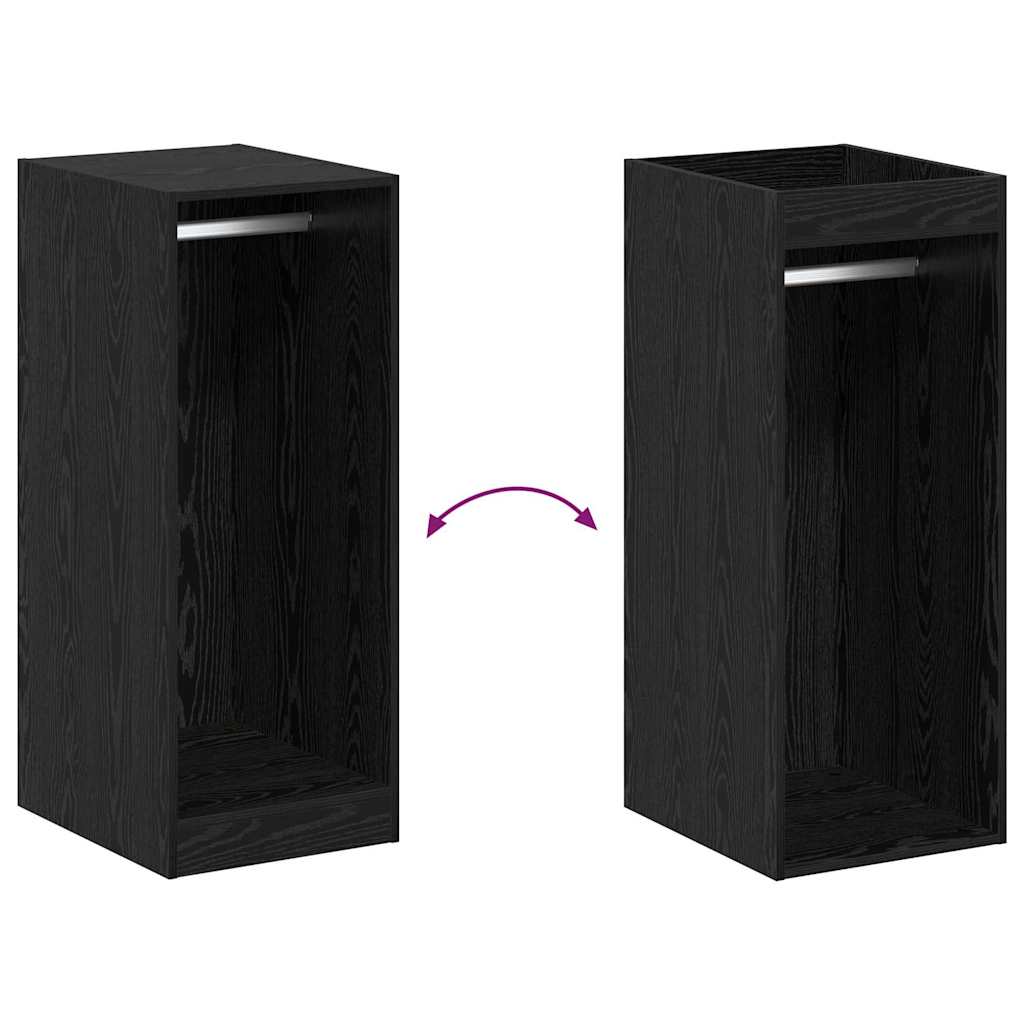 Kleiderschrank mit Regal Schwarz Eichen-Optik 41 x 48 x 102 cm