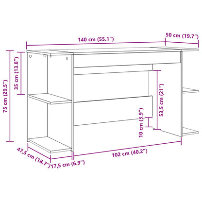 vidaXL Schreibtisch Artisan-Eiche 140 x 50 x 75 cm Holzwerkstoff