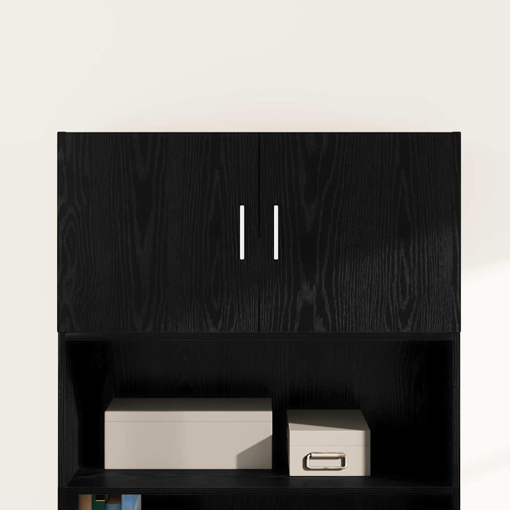 vidaXL Wandschrank Wandmontiert Schwarz Eichen-Optik 80 x 42,5 x 40 cm