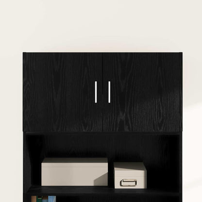 vidaXL Wandschrank Wandmontiert Schwarz Eichen-Optik 80 x 42,5 x 40 cm