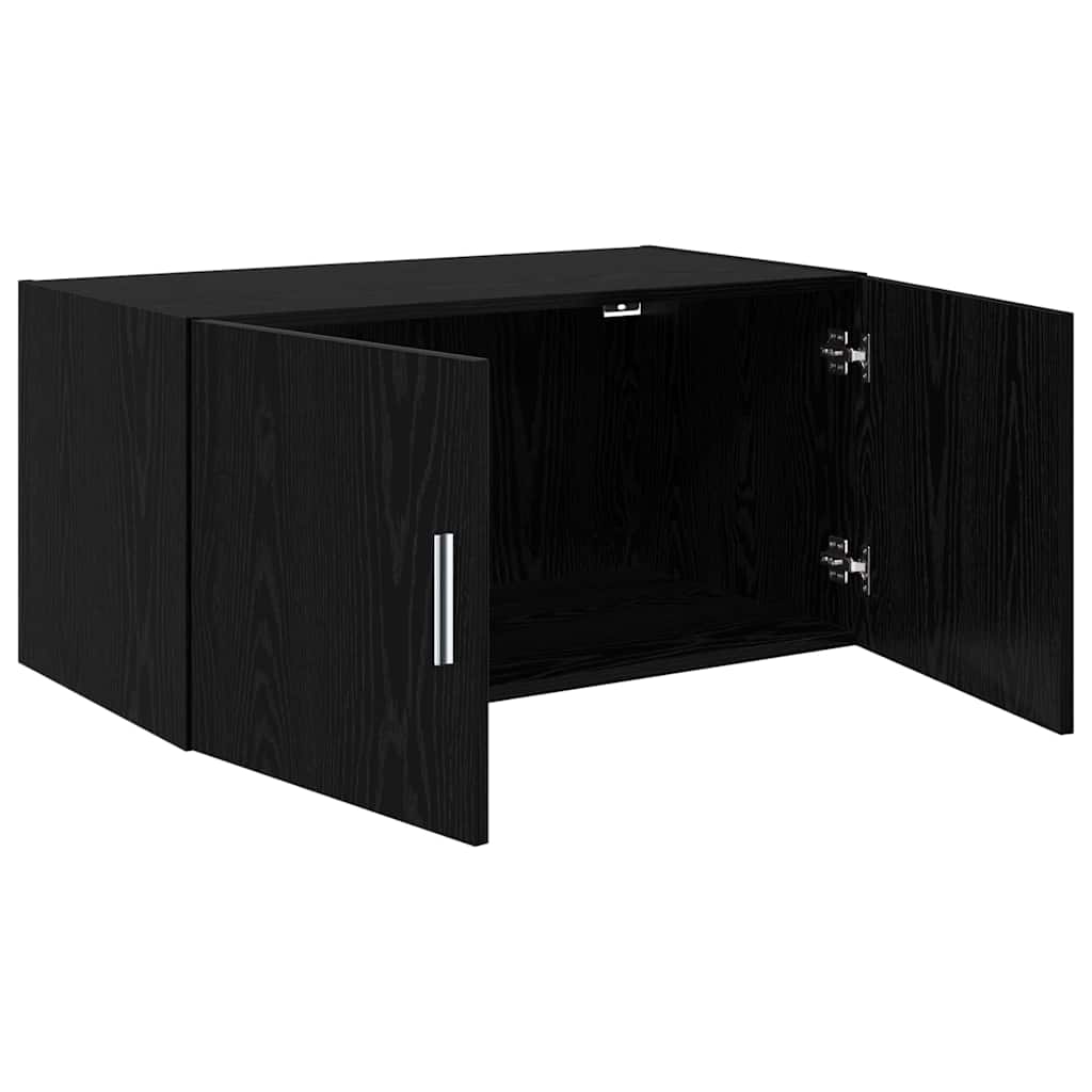 vidaXL Wandschrank Wandmontiert Schwarz Eichen-Optik 80 x 42,5 x 40 cm