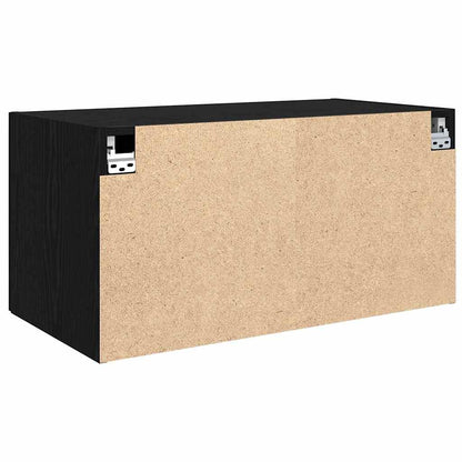 vidaXL Wandschrank Wandmontiert Schwarz Eichen-Optik 80 x 42,5 x 40 cm