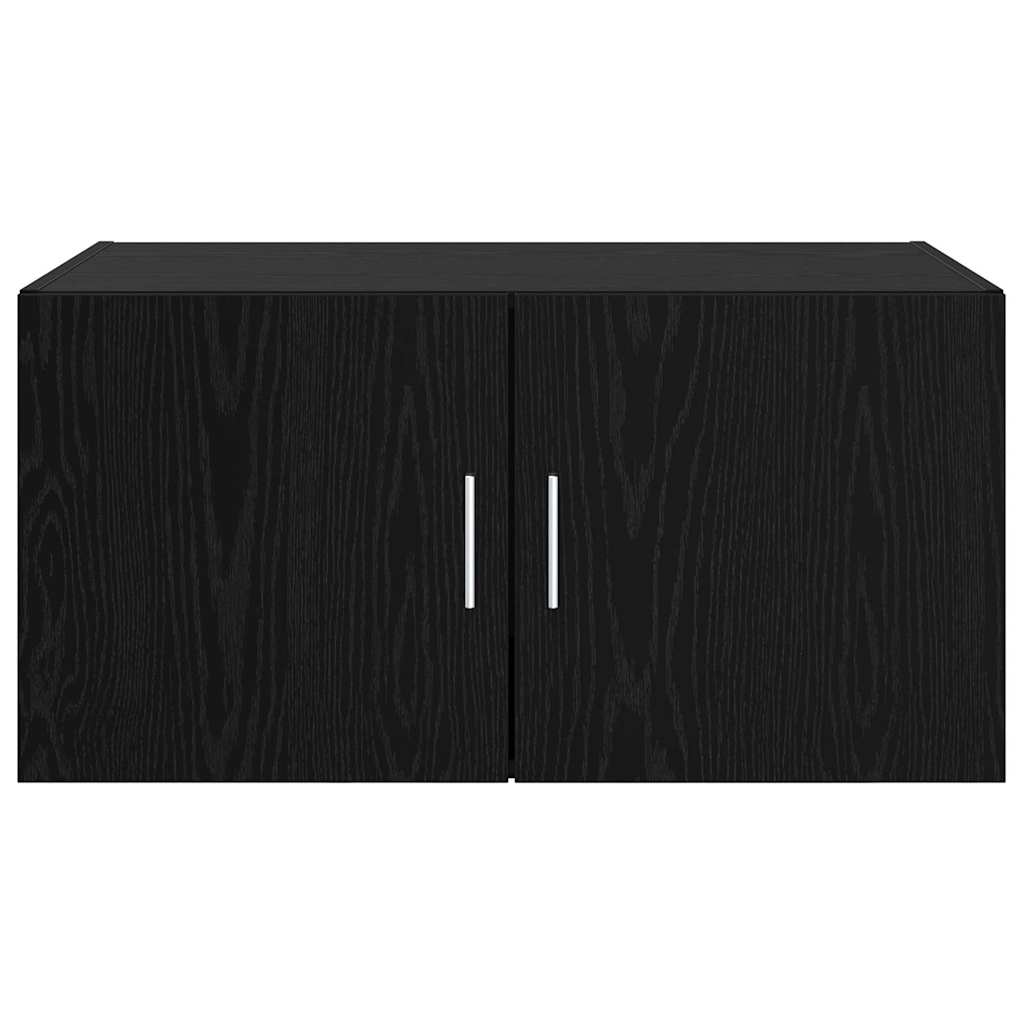 vidaXL Wandschrank Wandmontiert Schwarz Eichen-Optik 80 x 42,5 x 40 cm