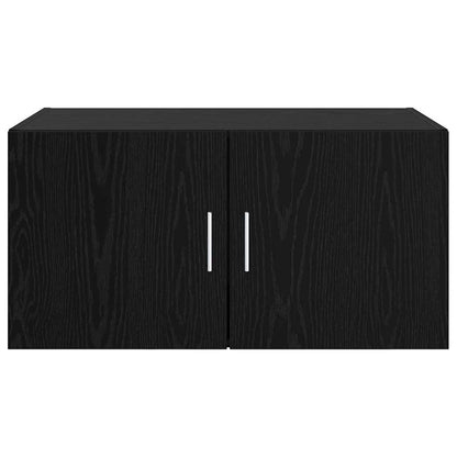 vidaXL Wandschrank Wandmontiert Schwarz Eichen-Optik 80 x 42,5 x 40 cm