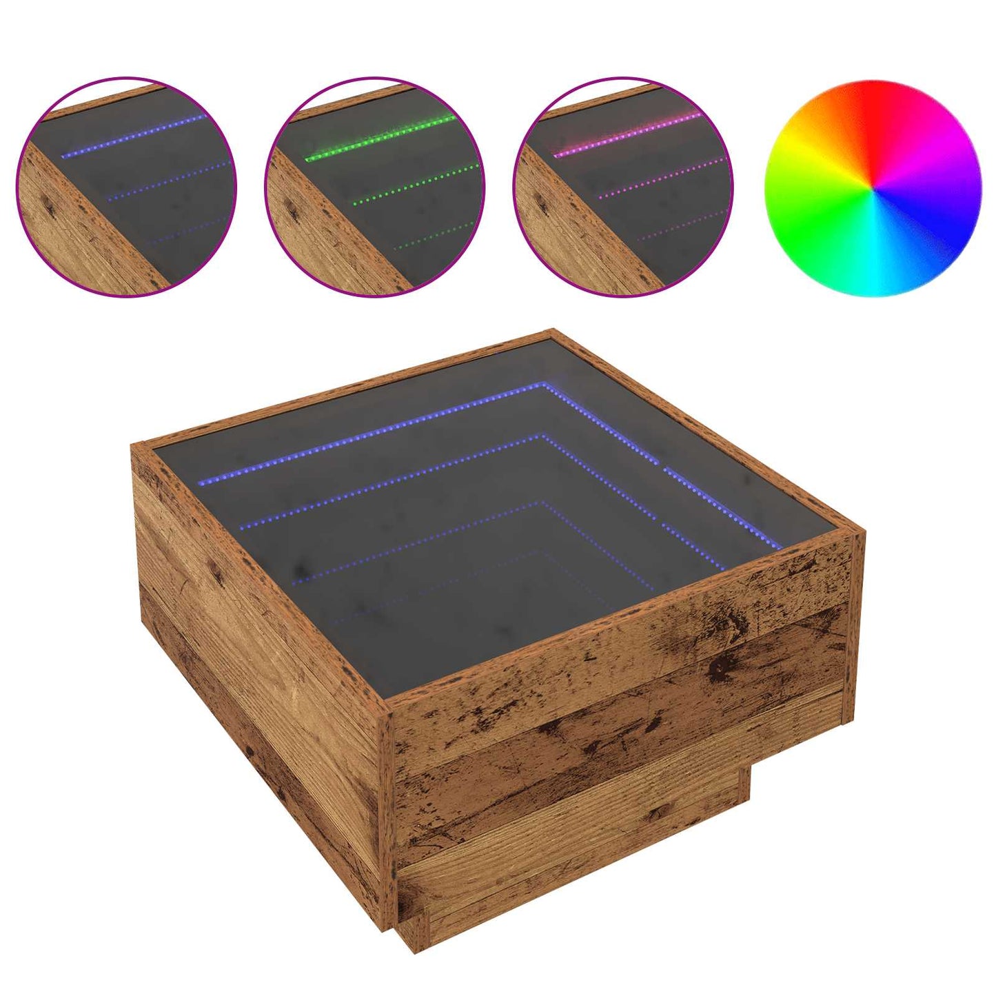 vidaXL Couchtisch Altholz 50 x 50 x 30 cm Holzwerkstoff