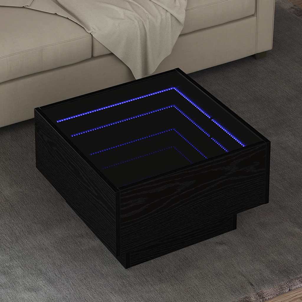 vidaXL Couchtisch Schwarz Eichen-Optik 50 x 50 x 30 cm Holzwerkstoff
