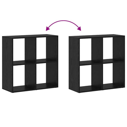 Bücherregal Schwarz Eichen-Optik 69,5 x 29 x 69,5 cm