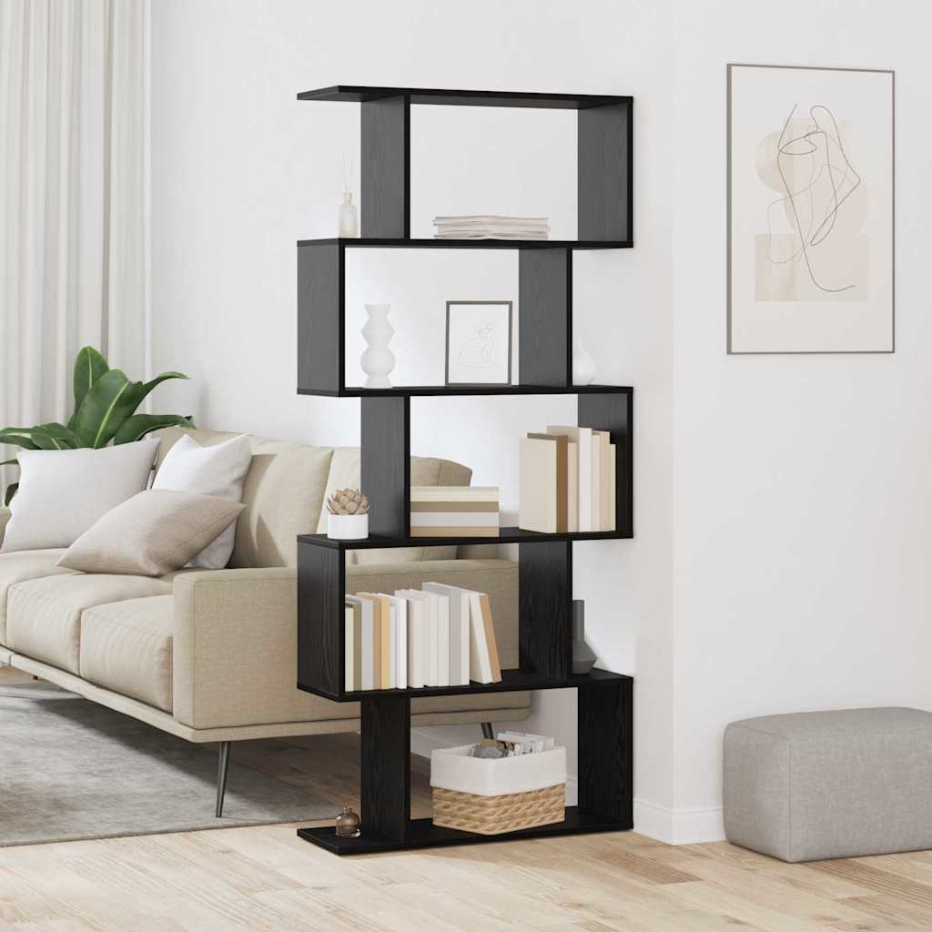 Bücherregal Schwarz Eichen-Optik 70 x 24 x 161 cm Holzwerkstoff