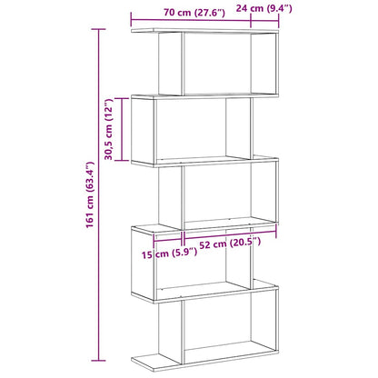 Bücherregal Schwarz Eichen-Optik 70 x 24 x 161 cm Holzwerkstoff