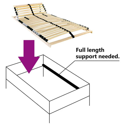Bett-Lattenrost Braun 90 x 190 cm Massivholz Buche