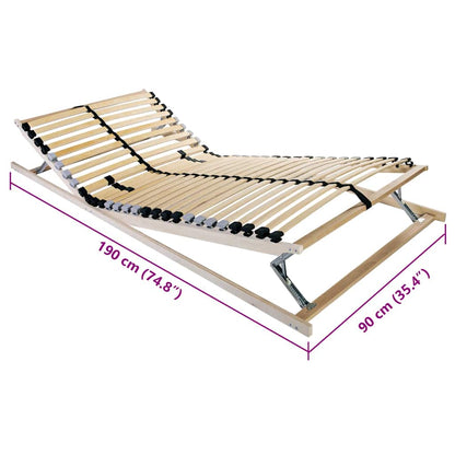 Bett-Lattenrost Braun 90 x 190 cm Massivholz Buche