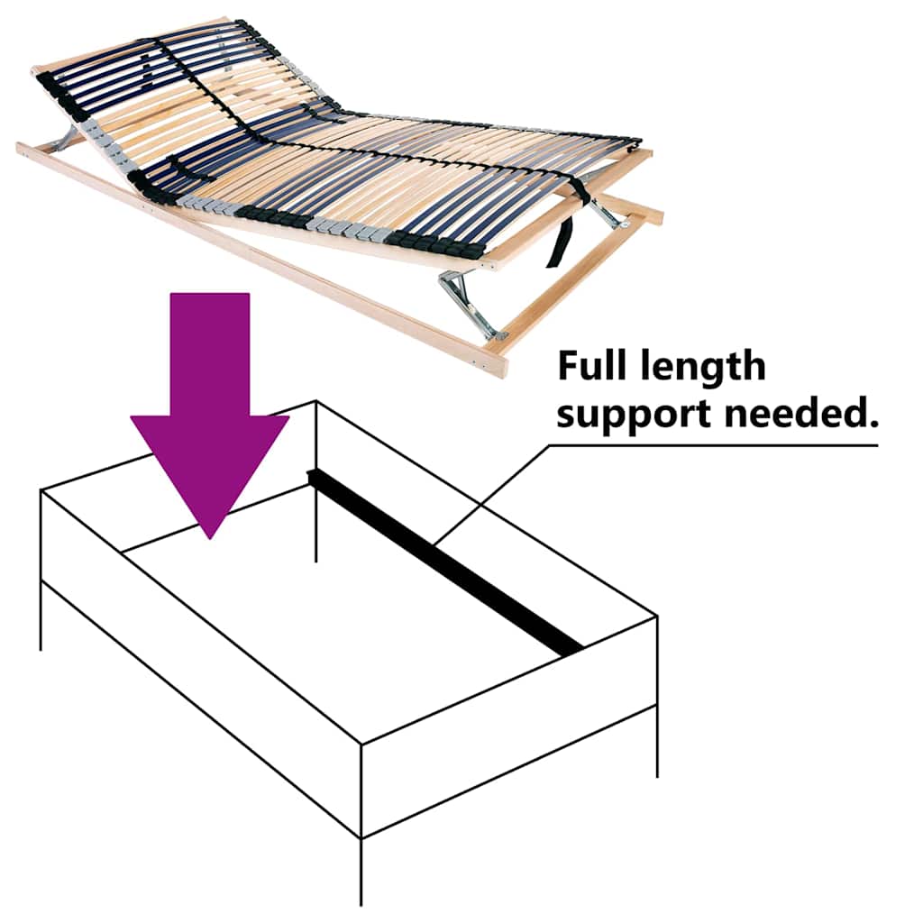 Bett-Lattenrost Braun 100 x 190 cm Massivholz Buche