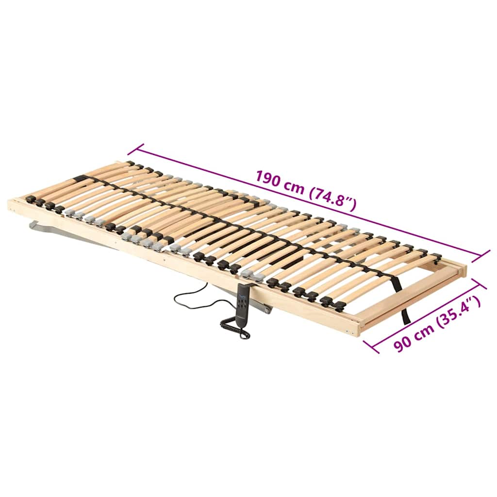 vidaXL Bett-Lattenrost Braun 90 x 190 cm Massivholz Buche