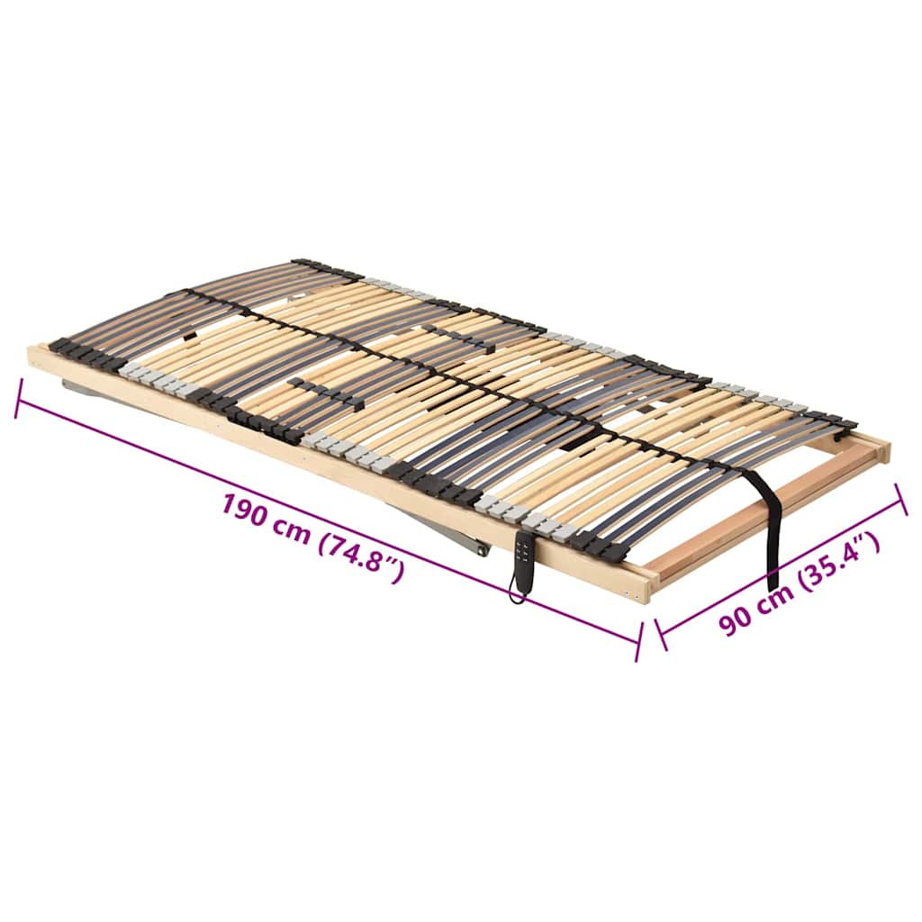 vidaXL Lattenrost Braun 90 x 190 cm Massives Buchenholz