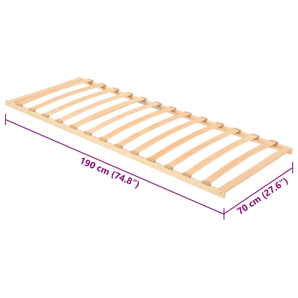 vidaXL Lattenrost Braun 70 x 190 cm Massives Buchenholz