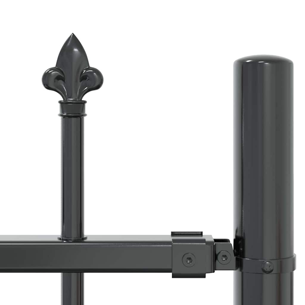 vidaXL Gartenzaun Grau 240 x 115 cm Pulverbeschichteter Stahl