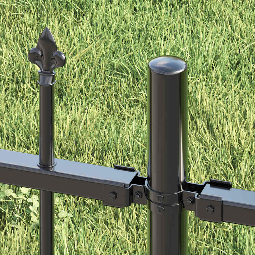 vidaXL Gartenzaun Grau 240 x 115 cm Pulverbeschichteter Stahl