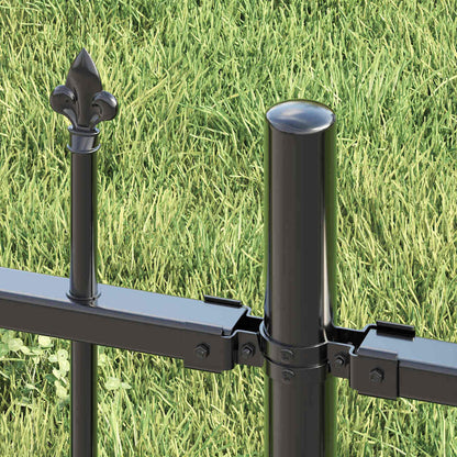 vidaXL Gartenzaun Grau 240 x 115 cm Pulverbeschichteter Stahl