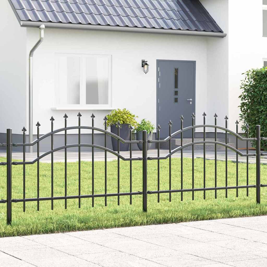 vidaXL Gartenzaun Grau 240 x 115 cm Pulverbeschichteter Stahl