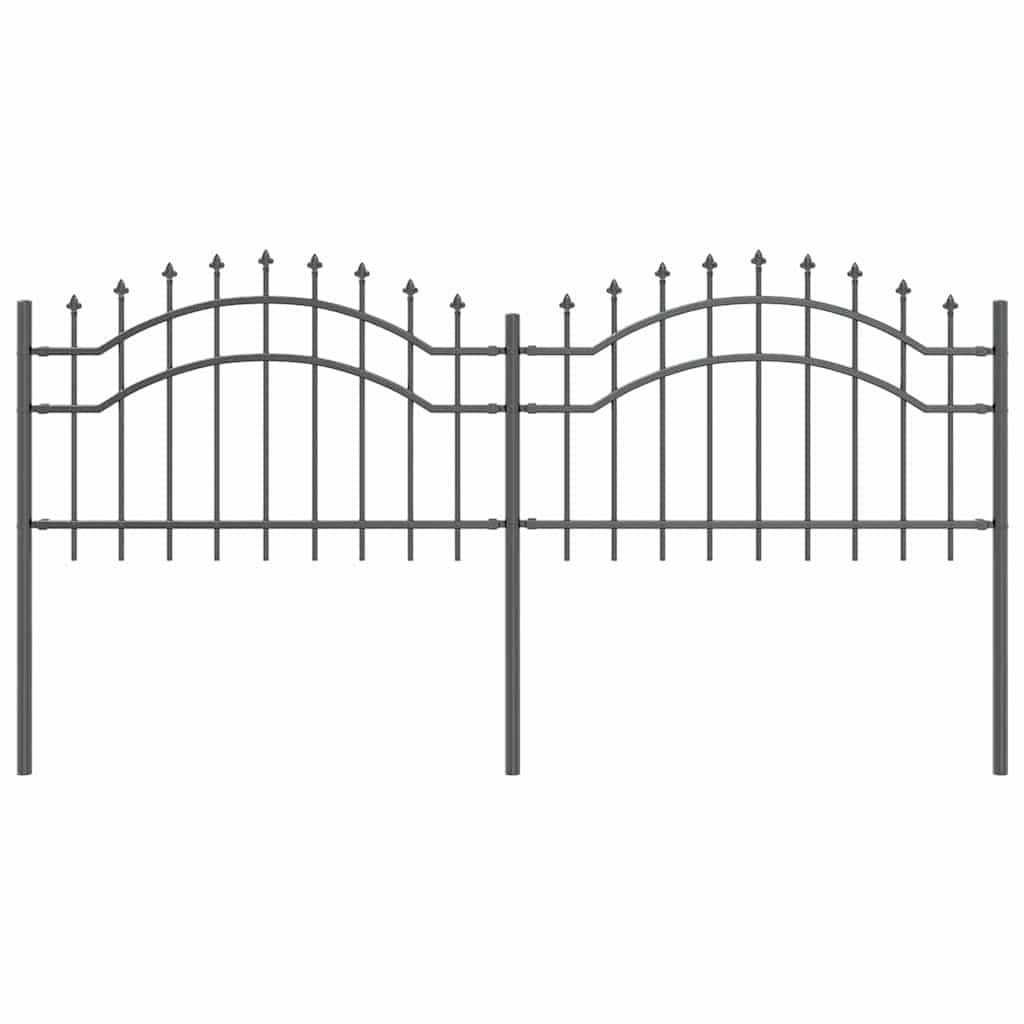 vidaXL Gartenzaun Grau 240 x 115 cm Pulverbeschichteter Stahl