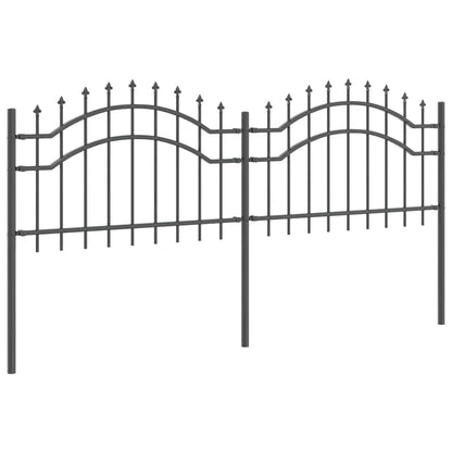 vidaXL Gartenzaun Grau 240 x 115 cm Pulverbeschichteter Stahl