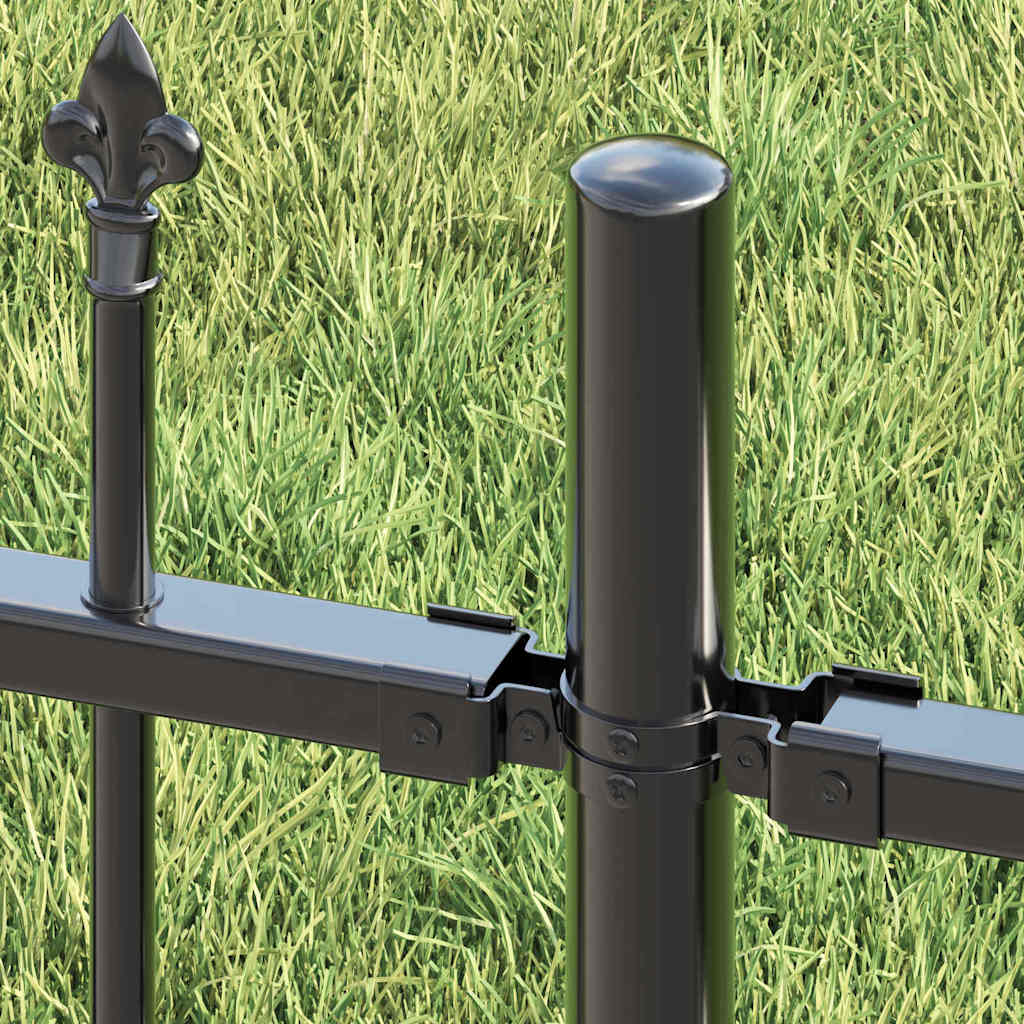vidaXL Gartenzaun Grau 240 x 140 cm Pulverbeschichteter Stahl