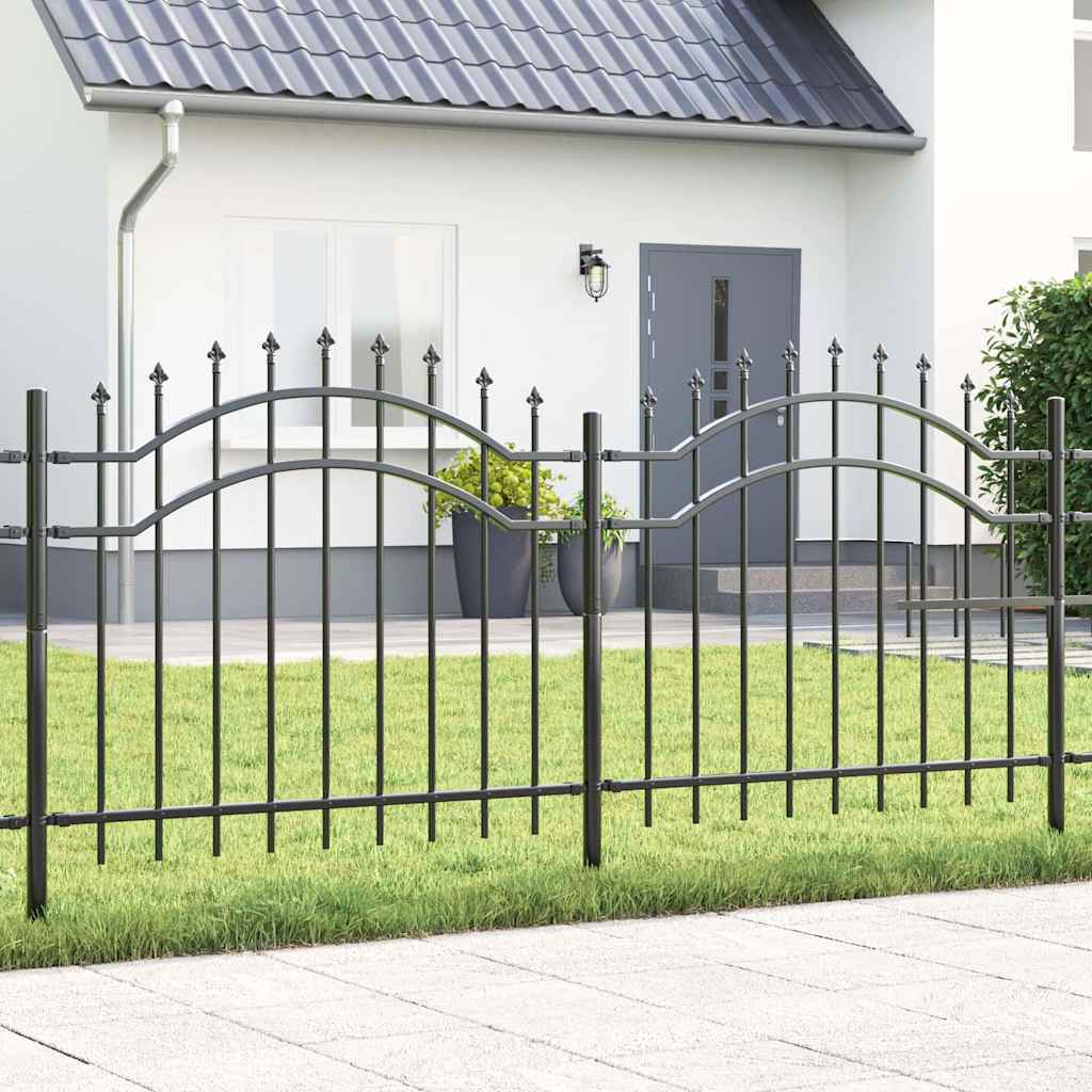 vidaXL Gartenzaun Grau 240 x 140 cm Pulverbeschichteter Stahl