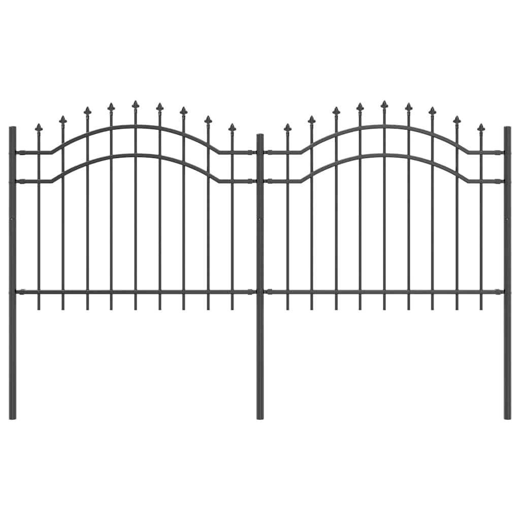 vidaXL Gartenzaun Grau 240 x 140 cm Pulverbeschichteter Stahl