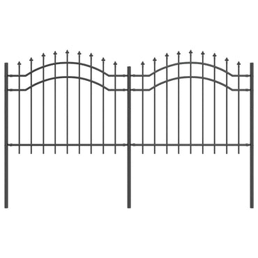 vidaXL Gartenzaun Grau 240 x 140 cm Pulverbeschichteter Stahl