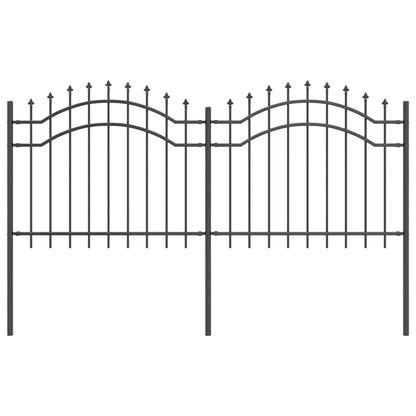 vidaXL Gartenzaun Grau 240 x 140 cm Pulverbeschichteter Stahl