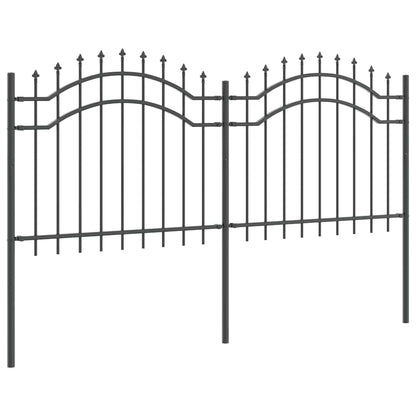 vidaXL Gartenzaun Grau 240 x 140 cm Pulverbeschichteter Stahl