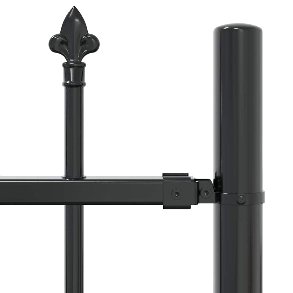 Gartenzaun Grau 240 x 165 cm Pulverbeschichteter Stahl