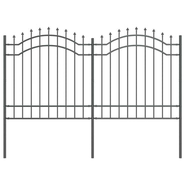 vidaXL Gartenzaun Grau 240 x 165 cm Pulverbeschichteter Stahl