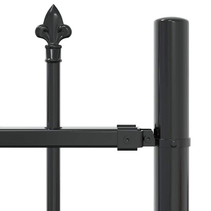 Gartenzaun Grau 240 x 215 cm Pulverbeschichteter Stahl