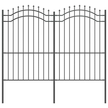 vidaXL Clôture de jardin Gris 240 x 215 cm Acier enduit de poudre