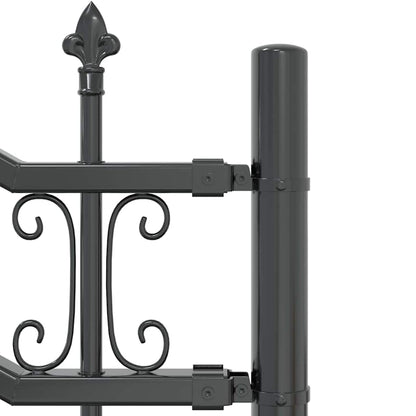 vidaXL Clôture de jardin gris 240 x 140 cm Acier poudré