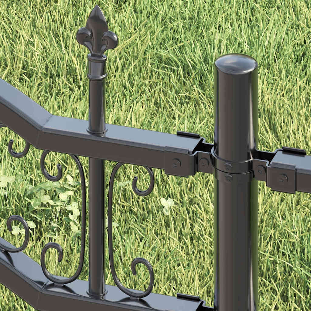 vidaXL Clôture de jardin gris 240 x 140 cm Acier poudré