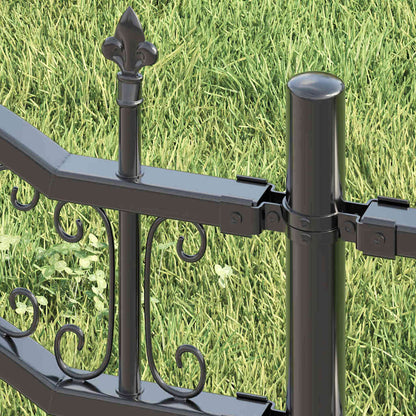 vidaXL Clôture de jardin gris 240 x 140 cm Acier poudré
