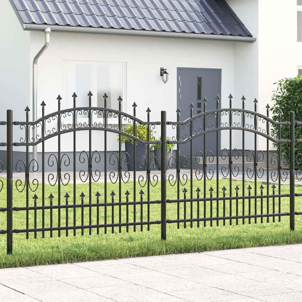 vidaXL Clôture de jardin gris 240 x 140 cm Acier poudré