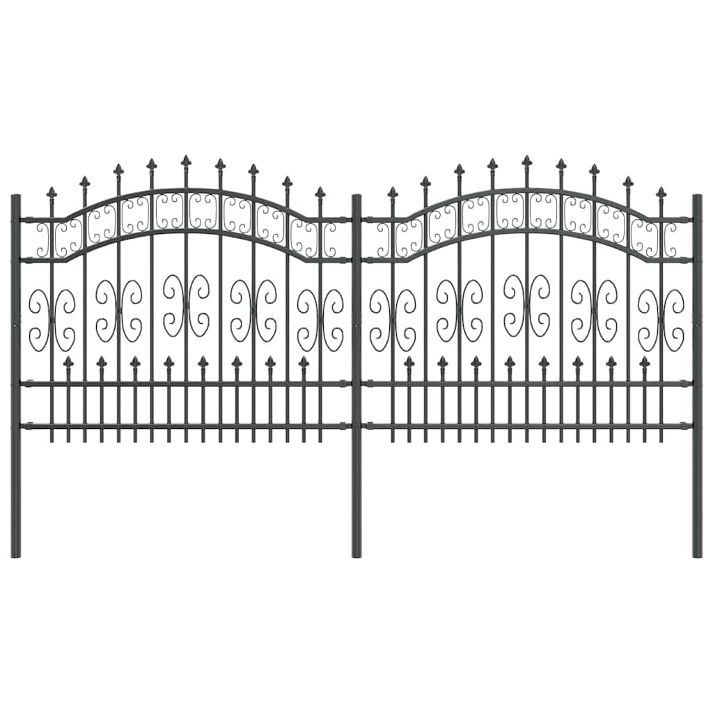vidaXL Clôture de jardin gris 240 x 140 cm Acier poudré