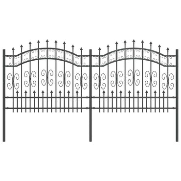 vidaXL Gartenzaun Grau 240 x 140 cm Pulverbeschichteter Stahl